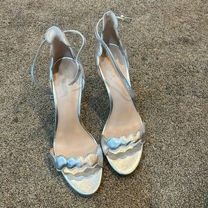 Rachel Zoe silver heels 10